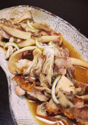 鶏肉ときのこのグリル~かぼす醤油あえ~-レシピのメイン写真