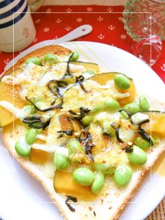 南瓜と枝豆の和カレートースト-レシピのメイン写真