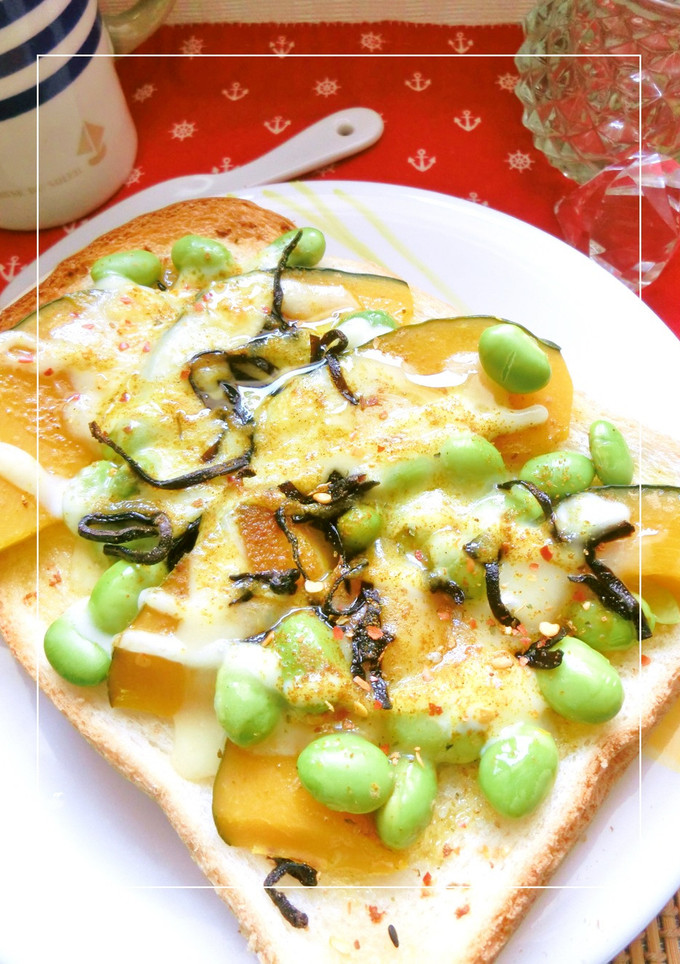 南瓜と枝豆の和カレートースト-レシピのメイン写真