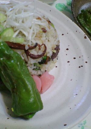 夏の薬味野菜たっぷり！アジ炒飯-レシピのメイン写真