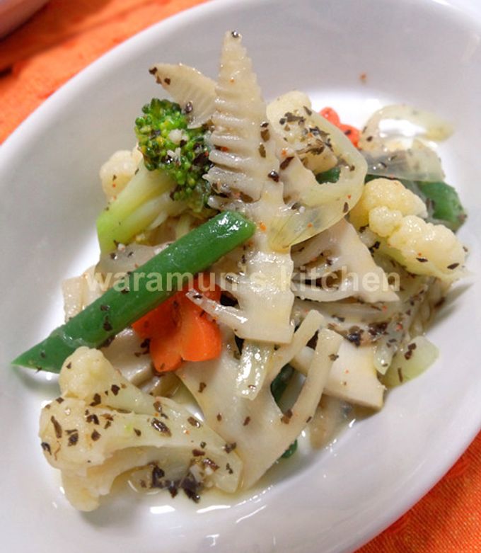 ゆで筍と冷凍野菜のイタリア風-レシピのメイン写真