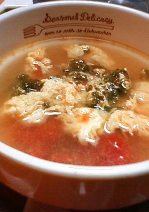美味ぃ★簡単！トマトと卵の爽やかスープ♪-レシピのメイン写真