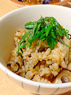 簡単!なめたけとシメジの炊き込みご飯♪-レシピのメイン写真