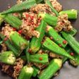 簡単!サバ水煮缶とオクラのスパイス炒め