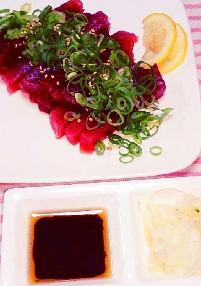 おつまみに♬生レバ風♡マグロのお刺し身♥-レシピのメイン写真