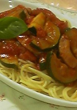 ズッキーニとソーセージのトマトパスタ-レシピのメイン写真