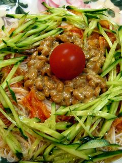 *納豆+キムチそうめん*-レシピのメイン写真