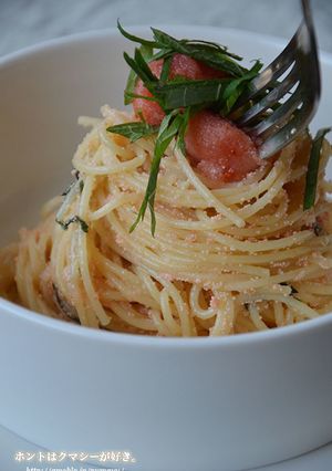 明太子と青紫蘇のニンニクオイルパスタ-レシピのメイン写真