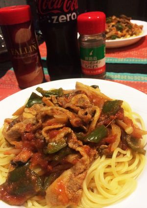 豚肉で簡単トマトパスタ-レシピのメイン写真