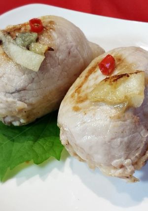 唐辛子塩レモンの肉巻きおにぎり-レシピのメイン写真