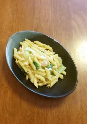 ベビーホタテと青梗菜のクリームペンネ-レシピのメイン写真