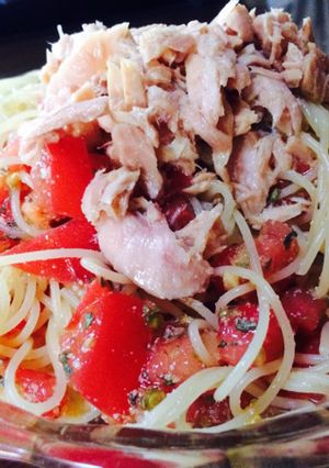 冷たいパスタ トマトとツナのやつ-レシピのメイン写真