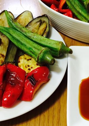 ニンニク醤油で食べる茄子・夏野菜ステーキ-レシピのメイン写真