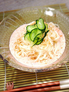 5分クッキング!トマト豆乳そうめん-レシピのメイン写真