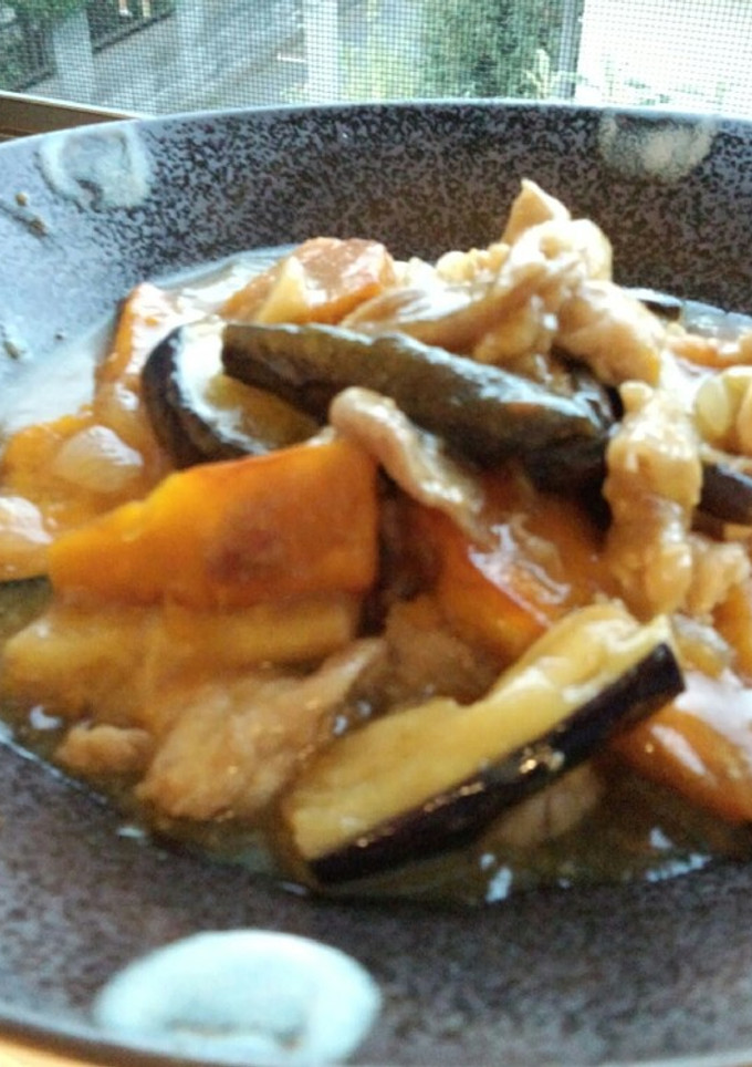 豚肉とかぼちゃなすの中華炒め-レシピのメイン写真