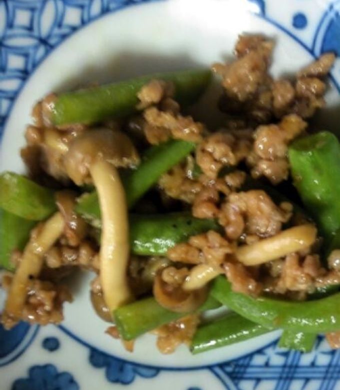 インゲンと豚挽き肉炒め-レシピのメイン写真