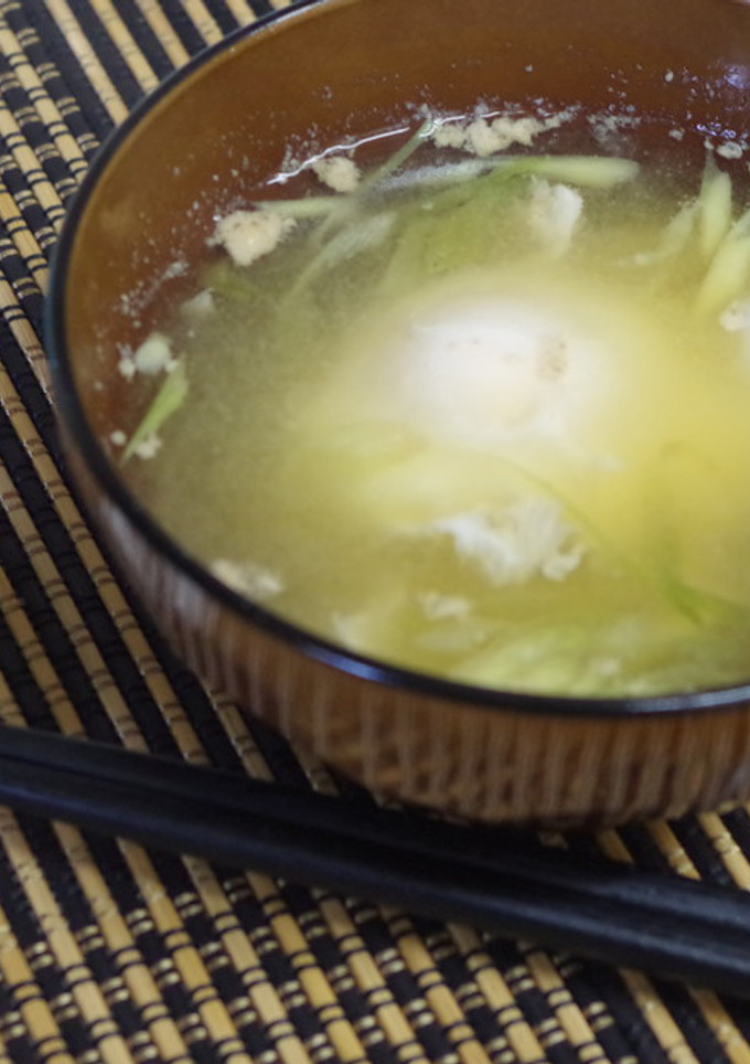 母の味☆落とし卵とみょうがのお味噌汁♬-レシピのメイン写真