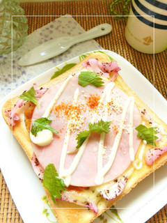 ゆかり玉葱×ハムトースト-レシピのメイン写真