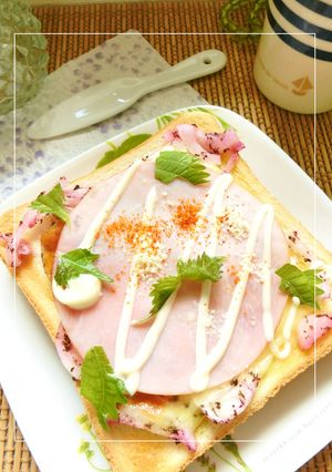 ゆかり玉葱×ハムトースト-レシピのメイン写真