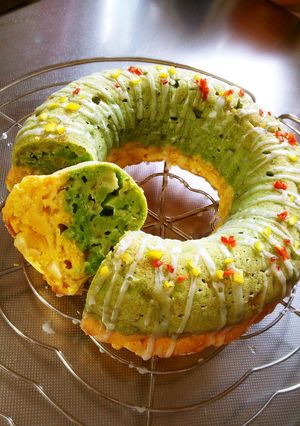 ミキサーで♪カラフル野菜の林檎ケーキ♡-レシピのメイン写真
