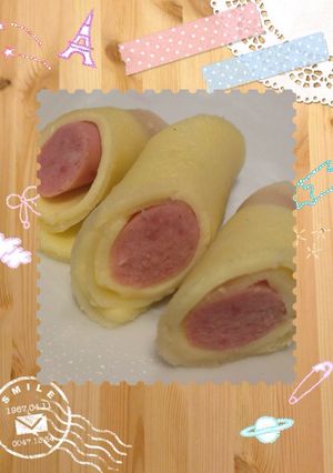 ウインナーとチーズのクレープ巻き♡-レシピのメイン写真