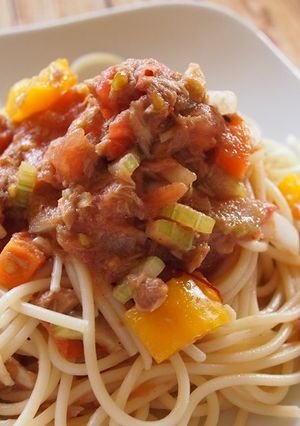 ピクルスでさっぱり！トマト冷製パスタ-レシピのメイン写真