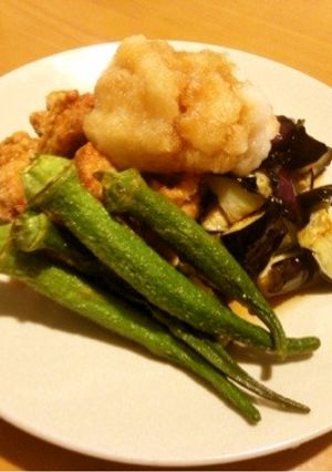 夏野菜たっぷりおろしポン酢唐揚げ-レシピのメイン写真