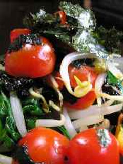 もやしとニラとトマトの海苔しょうゆ-レシピのメイン写真