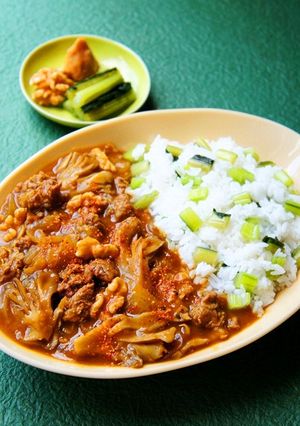 野沢菜ご飯と胡桃入信州丸ごと和風カレー✿-レシピのメイン写真
