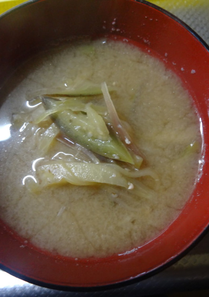 なすとみょうがの簡単味噌汁-レシピのメイン写真
