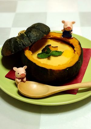 とってもキュート♡丸ごとかぼちゃプリン-レシピのメイン写真