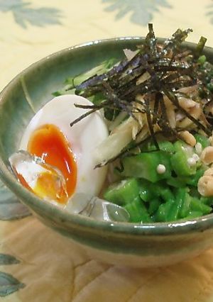 オクラとモロヘイヤのネバネバそうめん-レシピのメイン写真
