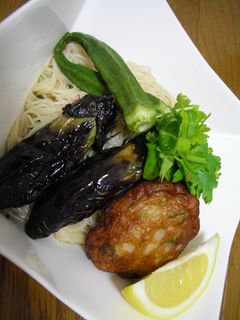 手作りさつまあげと素揚げ野菜のそうめん-レシピのメイン写真