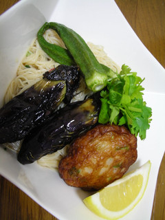 手作りさつまあげと素揚げ野菜のそうめん-レシピのメイン写真