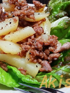 シンプル!挽き肉とじゃがいも炒め★-レシピのメイン写真