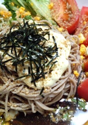 たっぷりサラダ＆みょうがの夏そば-レシピのメイン写真