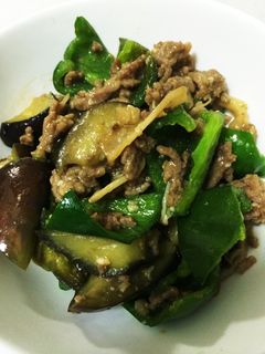 夏の鉄板☆ナスとピーマンの挽肉炒め-レシピのメイン写真