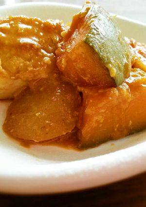 夏バテ解消糀の実でかぼちゃと厚揚げの煮物-レシピのメイン写真