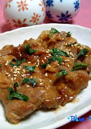 大葉にんにく醤油で＊梅風味照り焼き豚＊-レシピのメイン写真