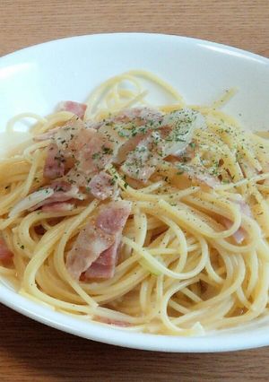 コンソメで茹でる激うまカルボナーラ-レシピのメイン写真
