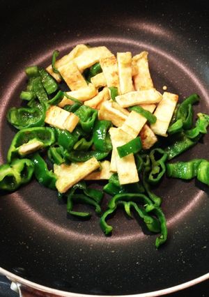 ピーマンと油揚げの麺つゆ炒め-レシピのメイン写真