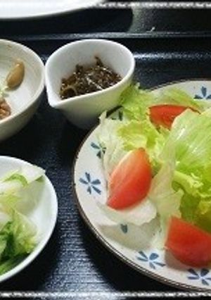納豆+お新香＋今日のサラダセット-レシピのメイン写真