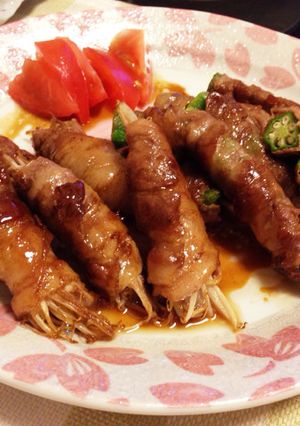 もやし＆おくらの豚肉巻き-レシピのメイン写真