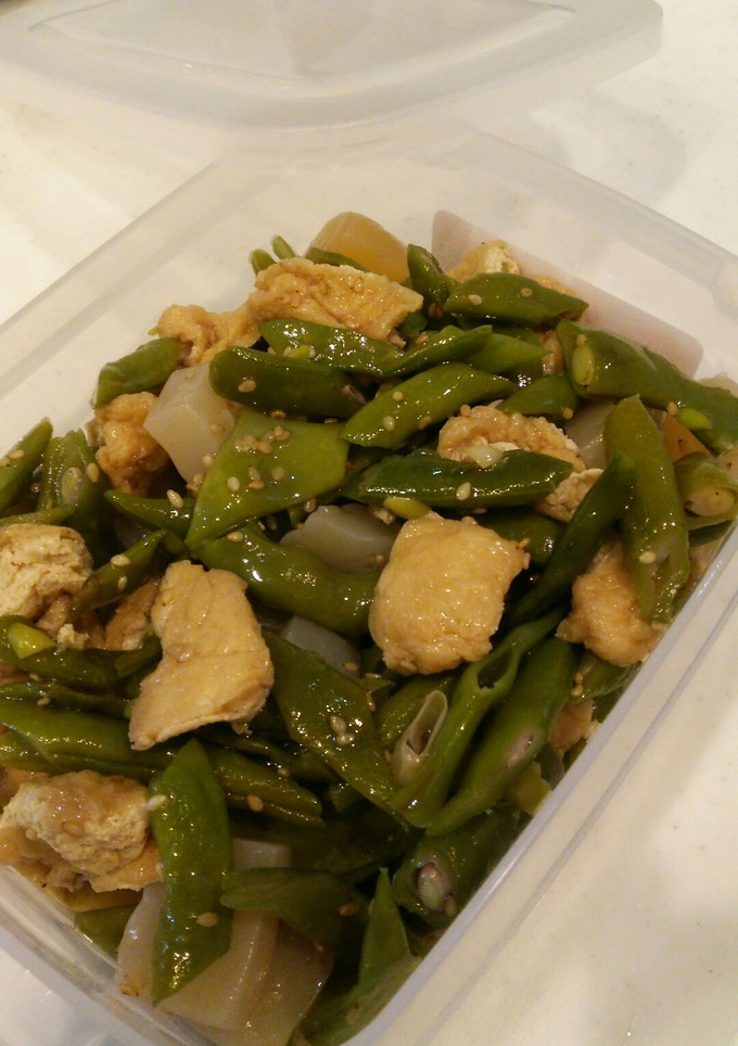簡単懐かしい味!ささげ,揚げ,蒟蒻の煮物-レシピのメイン写真