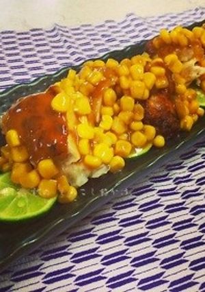 すだちと共に。鶏のもろこし餡かけ-レシピのメイン写真