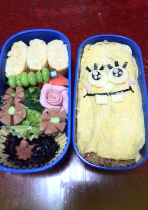 キャラ弁　スポンジボブ-レシピのメイン写真