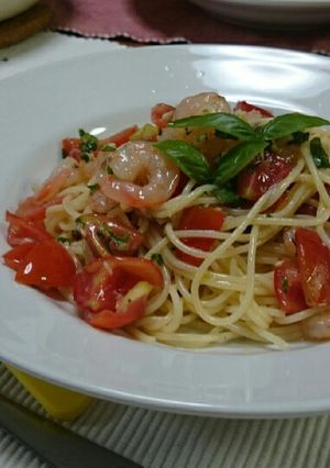 小エビとミニトマトの冷製パスタ-レシピのメイン写真