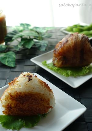にんにくねぎ味噌醤油焼きおにぎり☆肉巻き-レシピのメイン写真
