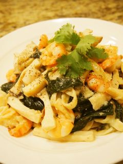 海老と帆立とエリンギのクリームパスタ-レシピのメイン写真