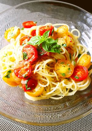 トマトとバジルの冷製パスタ-レシピのメイン写真